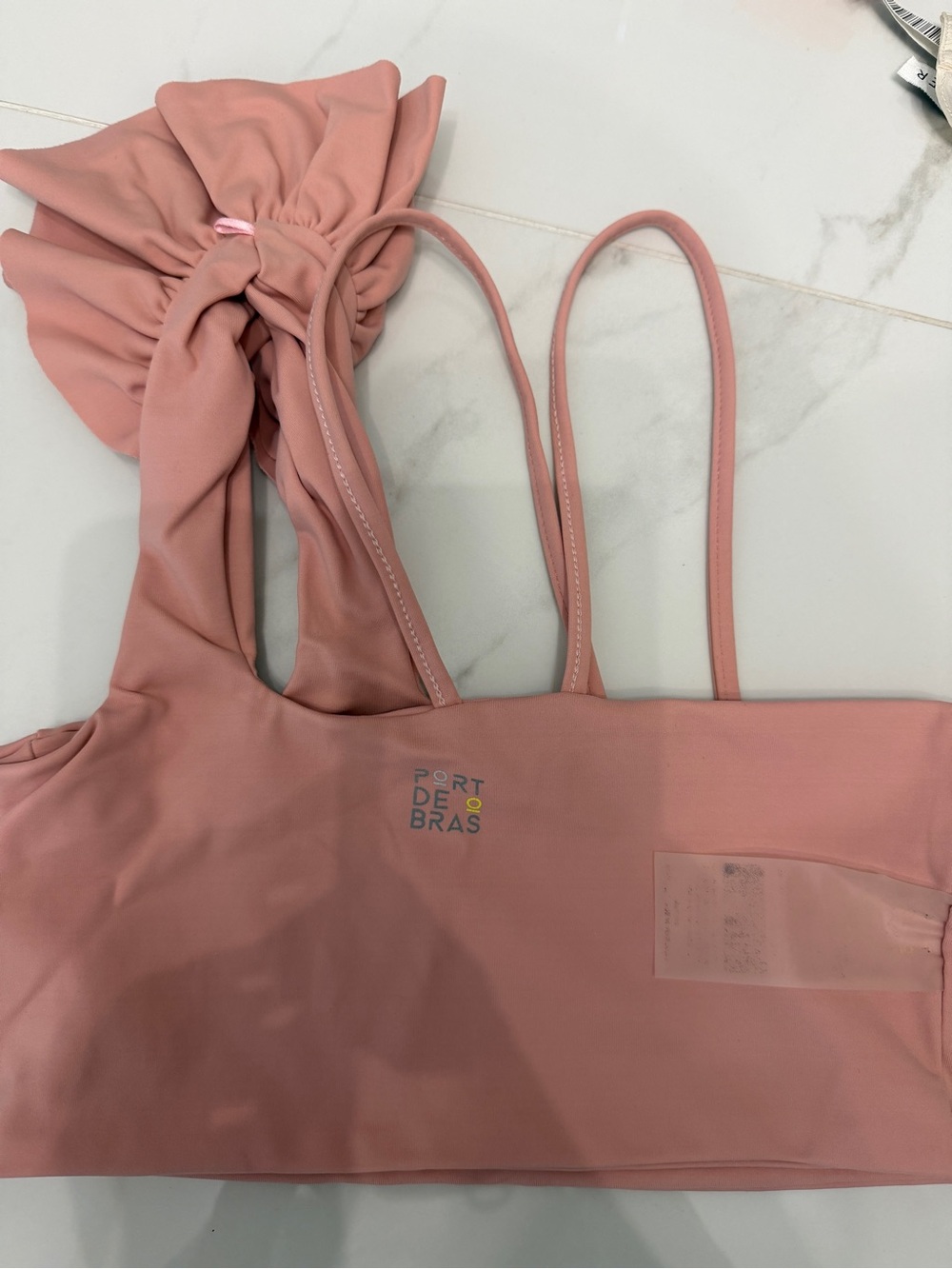 Dusty Pink Ruffle-Shoulder Bikini Top - Picture 4 of 4